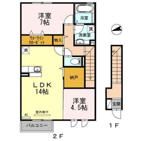 D-room　Asの物件間取画像